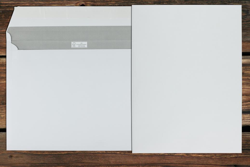 Faltenhüllen C4+ 239x324 mm Haftklebend Weiß 120 g/qm Falte 20 mm